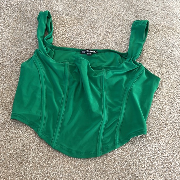 Green fashion nova crop corset - Picture 3 of 4
